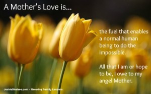 Happy Mother's Day: A Mother's Love is... - JackieBledsoe.com - Growing Family Leaders